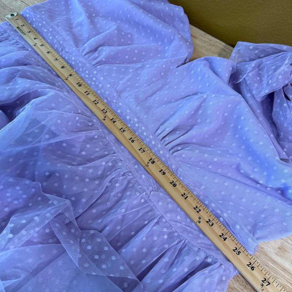 JessaKae Jeanne Dress Plus Size 4X Lavender Purple Swiss Dot Tulle Tiered Midi - Picture 10 of 12